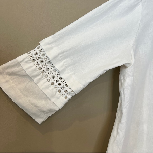 Kohl's White Crochet Detail Blouse - Picture 3 of 16